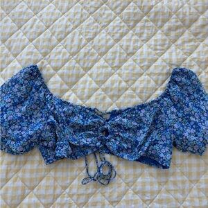 Wild Fable Floral Blue Crop Top XL